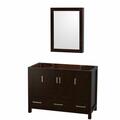 Wyndham Collection Sheffield 48 In. Single Bathroom Vanity In Espresso- No Countertop- No Sink- And Medicine Cabinet WCS141448SESCXSXXMED